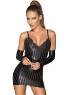 Эротическое мини-платье Powerwetlook с декоративной вышивкой