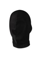 Черная эластичная маска на голову с прорезью для рта Open Mouth Stretch Hood