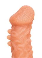 Телесная закрытая насадка с шершавой головкой Cock Sleeve 007 Size L (17,6 см)