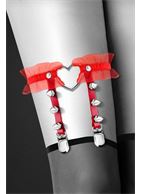 Красная подвязка с сердцем и шипами GARTER WITH HEART