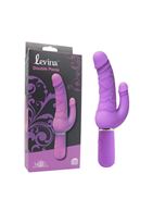 Фиолетовый вибратор Levina Double Penis (21,5 см)