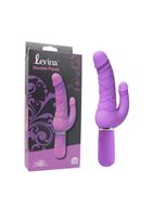 Фиолетовый вибратор Levina Double Penis (21,5 см)