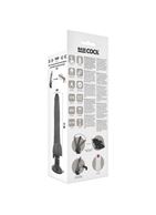 Черный вибратор на мощной присоске Basecock Realistic Vibrator Remote Control (19 см)