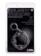 Чёрная анальная цепочка DELIGHT THROB ANAL SPIKED BEADS - 25 см.