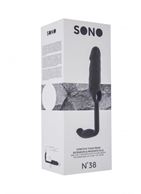 Серая насадка с анальной вставкой Stretchy Penis Exten and Plug No.38