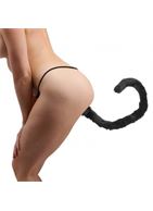 Анальная пробка с длинным кошачьим хвостиком Faux Cat Tail Butt Plug - 10 см.