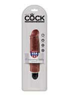 Коричневый вибратор-реалистик 7" Vibrating Stiffy - 21,6 см.