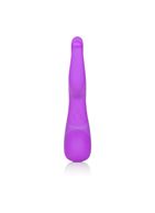 Фиолетовый вибромассажер Impress Dual Kiss со стимуляцией клитора - 15 см.