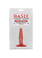 Маленькая красная анальная пробка Basix Rubber Works Mini Butt Plug - 10,8 см.