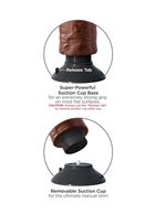 Коричневый вибратор со съемной присоской 7 Vibrating Cock - 20 см.