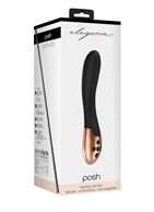 Черный вибратор Posh с функцией нагрева (20 см)