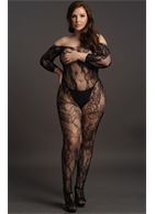 Красивый ажурный кэтсьюит с доступом Lace Sleeved Bodystocking