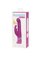 Фиолетовый вибратор с клиторальным стимулятором Beaded G-Spot Rechargeable Rabbit Vibrator (24 см)