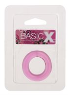 Розовое эрекционное кольцо BASICX TPR COCKRING PINK