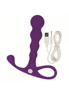 Фиолетовый анальный вибромассажер Embrace Beaded Probe