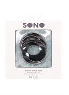 Набор из двух черных эрекционных колец N86 Cock Ring Set
