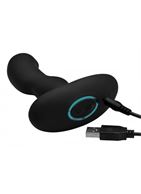 Черный массажер простаты Pro-Digger 7X Silicone Stimulating Beaded P-Spot Vibe