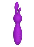 Фиолетовый мини-вибратор Emily с ушками - 16 см.
