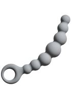 Серая упругая анальная цепочка Flexible Wand - 18 см.