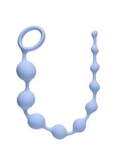 Голубая анальная цепочка Long Pleasure Chain (35 см)