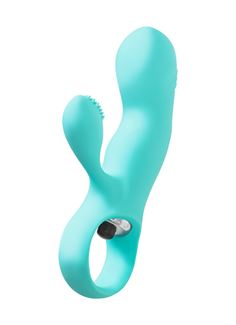 Мятный мини-вибратор Wally с клиторальным отростком (11 см)