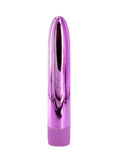 Лиловый глянцевый пластиковый вибратор (14 см)