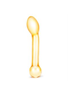Золостистый стеклянный стимулятор простаты Honey Dripper (17 см)