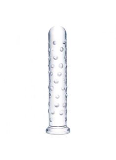 Прозрачный стеклянный фаллоимитатор с массажным рельефом 10" Extra Large Glass Dildo (25,5 см)