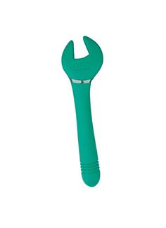 Зеленый двусторонний вибратор Key Control Massager Wand в форме гаечного ключа