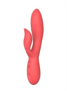 Коралловый вибратор-кролик из силикона Isida (21 см)