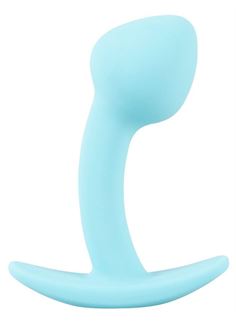Голубая анальная втулка Mini Butt Plug Cuties (7,1 см)