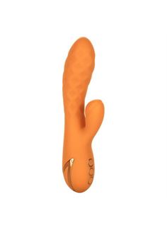 Оранжевый вибромассажер-кролик Newport Beach Babe с пульсирующим воздействием (21,5 см)