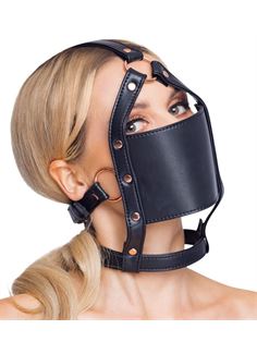 Черный намордник с кляпом-шаром Head Harness With A Gag