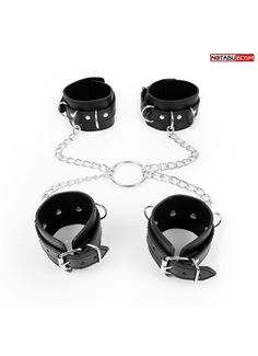 Комплект наручников и оков на металлических креплениях с кольцом