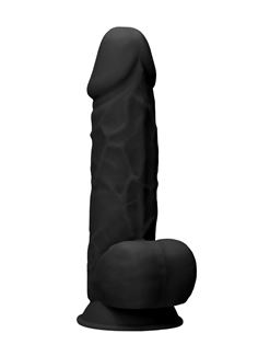 Черный фаллоимитатор Realistic Cock With Scrotum 8.5" (21,5 см)
