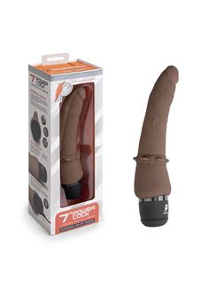 Коричневый анальный вибратор 7" Slim Anal Realistic Vibrator (20 см)