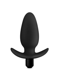 Черная анальная вибропробка Silicone Saddle Plug (12,1 см)