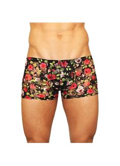 Мужские трусы-боксеры из сетки с яркими розами Rose Boxer