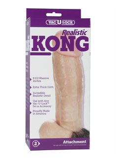 Насадка-фаллопротез с волосками Vac-U-Lock Realistic Kong (23 см)
