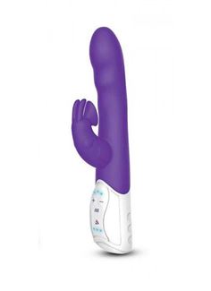 Фиолетовый вибромассажер с клиторальной стимуляцией Clitoral Suction Rabbit (24,5 см)