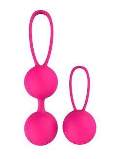 Набор розовых вагинальных шариков PLEASURE BALLS & EGGS DUO BALL SET