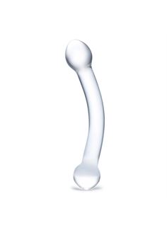 Прозрачный стеклянный фаллос для стимуляции точки G Curved Glass (17 см)