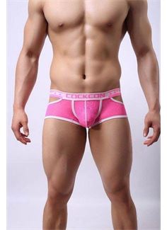 Розовые мужские трусы-хипсы Cockon X Lace Boxer с вырезами