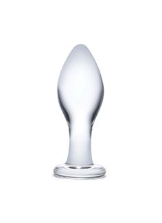 Прозрачная округлая анальная пробка Classic Glass Butt Plug (11 см)