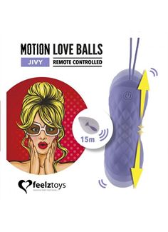 Фиолетовые вагинальные шарики Remote Controlled Motion Love Balls Jivy