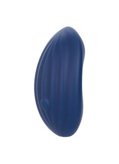 Синий вибромассажер Cashmere Velvet Curve