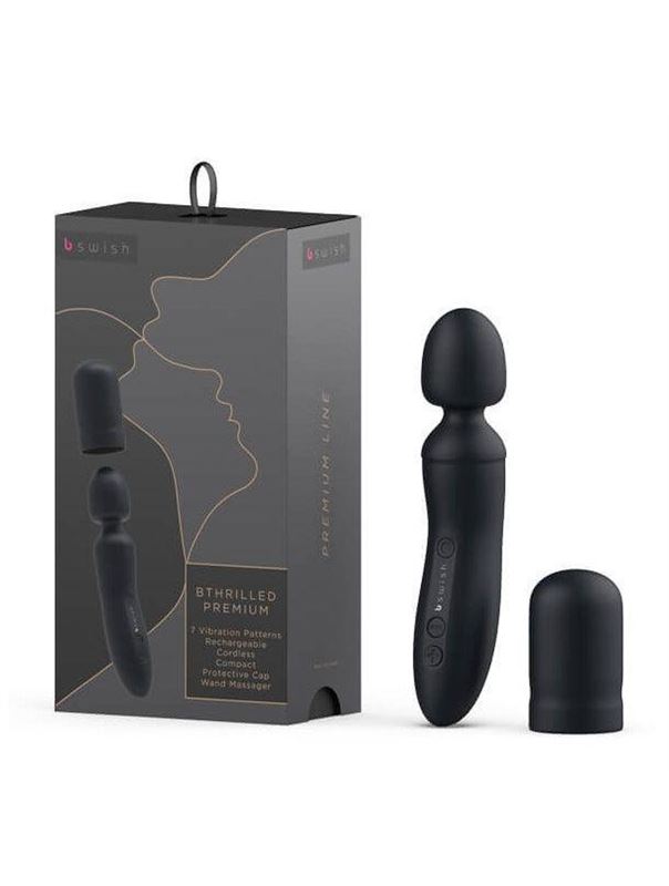 Черный клиторальный стимулятор Bthrilled Premium (21 см)