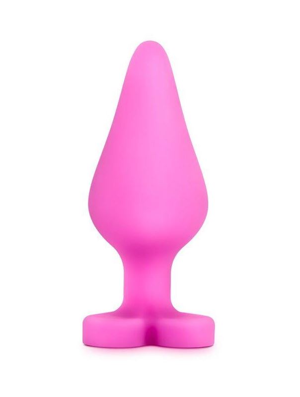 Розовый анальный плаг с основанием-сердечком NAGHTIER CANDY HEART RIDE ME - 10,6 см.