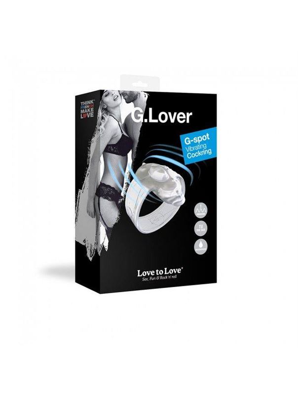 Прозрачное эрекционное кольцо G-Lover с вибрацией