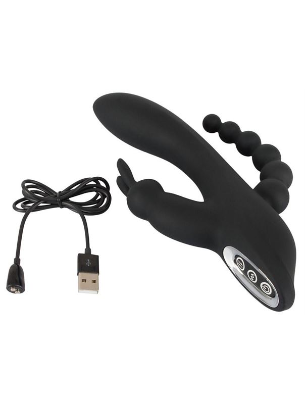 Черный тройной вибратор Triple G-Spot Vibrator (20,8 см)